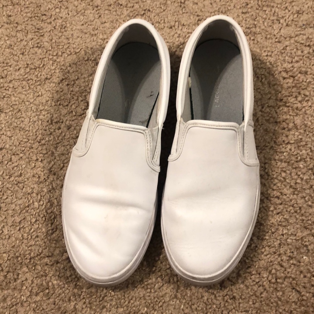 Lacoste white slip in sneaker